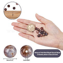 Natural Petrified Wood Round Bead Strands&nbsp;G-AR0001-62