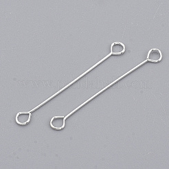 アイアンアイピン  ピアノ線9ピン  カドミウムフリー＆鉛フリー  銀  25x0.4mm  穴：1.8mm  ヘッド：3mm&nbsp;X-IFIN-S126-01C-S