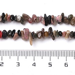 天然のマルチカラートルマリンチップビーズ連売り  4~8x3~7x1.5~3mm  穴：0.6mm  31.89''（81センチメートル）&nbsp;G-D093-A05