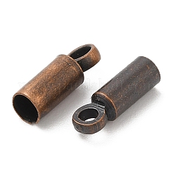 真鍮製コードエンドパーツ  エンドキャップ  コラム  赤銅鉱  8x2.5mm  穴：1.2mm  内径：2mm&nbsp;KK-XCP0001-69R