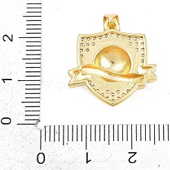 Football Brass Micro Pave Cubic Zirconia Pendants&nbsp;KK-A297-09J-G