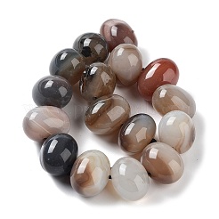 天然石瑪瑙ビーズ連売り  染め＆加熱  卵  キャメル  15~17x11~12mm  穴：1.6mm  約14~15個/連  6.69~6.89インチ（17~17.5cm）&nbsp;G-G021-03A-05