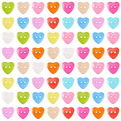 150Pcs Acrylic Heart Buttons&nbsp;BUTT-TA0001-38