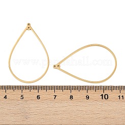 イオンプレーティング（IP）304ステンレスペンダント  ティアドロップ  24KGP本金メッキ  40.5x25.5x1mm  穴：1.2mm&nbsp;STAS-C048-14G-1