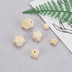 Faceted Unfinished Wood Beads&nbsp;WOOD-CJ0001-07