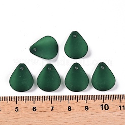 透明つや消しアクリルパーツ  花弁  濃い緑  17x14x2.5mm  穴：1.8mm  約2330個/500g&nbsp;MACR-S371-09A-735
