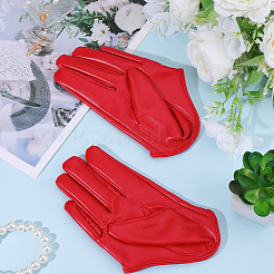 1 Pair PU Leather Half Palm Gloves&nbsp;AJEW-CL0001-40B