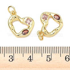 Brass Micro Pave Cubic Zirconia Pendants&nbsp;KK-P348-02A-G01
