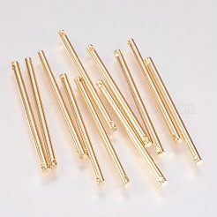 真鍮製リンクコネクター  バー  18KGP本金メッキ  35x2mm  穴：1mm&nbsp;KK-K215-35G