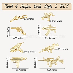 8Pcs 4 Style Brass Pendants&nbsp;KK-SZ0006-23