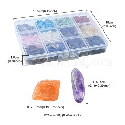 240G 12 Styles Natural Mixed Gemstone Chip Beads&nbsp;G-FS0005-64