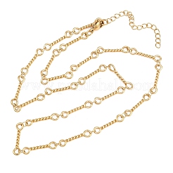 4MM 304 Stainless Steel Twisted Bar Link Chain Necklaces for Women Men&nbsp;NJEW-Z115-06G