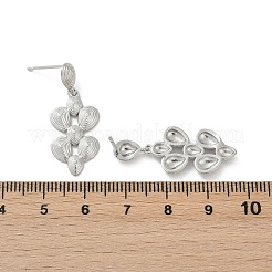 Brass Teardrop Dangle Stud Earrings&nbsp;EJEW-M066-03P