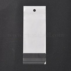 レクタングルセロハンのOPP袋  吊り下げ穴付きトップセルフシールバッグ  ホワイト  16x6x0.01cm  穴：7mm&nbsp;OPC-Z001-01M