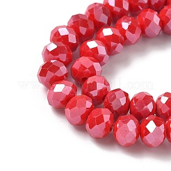 Electroplate Opaque Solid Color Glass Beads Strands&nbsp;EGLA-XCP0001-21