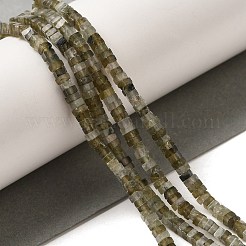 天然石ラブラドライトビーズ連売り  正方形  3x3x1.5mm  穴：1mm  約240個/連  16.14インチ（41cm）&nbsp;G-N342-85