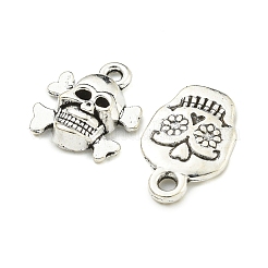 ハロウィーンテーマのチベットスタイルの合金ペンダント  混合図形  13.5~42.5x8~27x1.5~7mm  穴：1.5~2mm&nbsp;FIND-U010-16