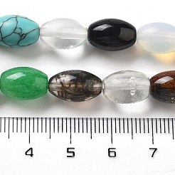天然および合成混合宝石ビーズ連売り  ライス  12x8mm  穴：1.2mm  約33個/連  15.94''（40.5センチメートル）&nbsp;G-B106-B28-01