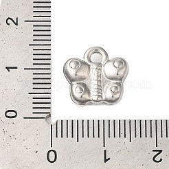 変色しない304ステンレススチールチャーム  蝶のチャーム  ステンレス鋼色  12x13x4mm  穴：1.8mm&nbsp;STAS-N103-23P