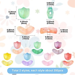 200Pcs 2 Styles Luminous Transparent Acrylic Beads&nbsp;RESI-CJ0005-19