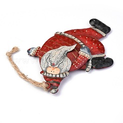 サンタクロース/ファーザークリスマスの鉄の装飾品  クリスマスツリー吊り飾り  クリスマスパーティーの家の装飾のために  レッド  180mm&nbsp;HJEW-G013-08