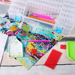 DIYジュエリーツール  プラスチックビーズ保管容器付き  ラベル貼りとトレイプレート  ラインストーンドリルポイントプレート  ミックスカラー&nbsp;DIY-BC0001-89