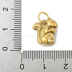 304ステンレススチールチャーム  丸カン付き  ゴールドカラー  リス  13x12x6mm  穴：4.3mm&nbsp;LS-STAS-P391-01D-G