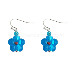 Brass Flower Dangle Earrings&nbsp;FS-WG0CE55-07