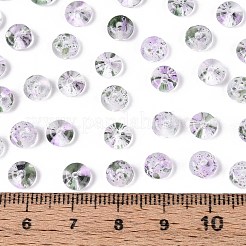 ベーキングペイント透明ガラスビーズ  ロンデル  ラベンダー  6x3mm  穴：1.2mm  約2368個/ポンド&nbsp;DGLA-T004-07B