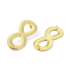 304ステンレススチール製スタッドピアス金具イオンプレーティング（IP）  カン付き  無限大  48x22.5mm  穴：3.5mm  ピン：10.5x0.5mm。&nbsp;STAS-L024-006G-01