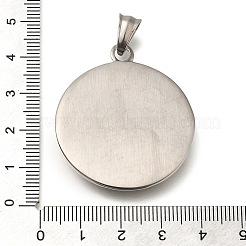 304ステンレスペンダント  プロビデンスの目チャーム付きフラットラウンド  アンティークシルバー  41x35.5x5mm  穴：8.5x5mm&nbsp;STAS-K294-03AS