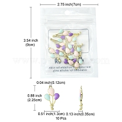 合金ペンダント  エナメル  バルーン  ライトゴールド  カラフル  22.5x13x3.5mm  穴：1.2mm&nbsp;ENAM-YW0002-24