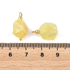 未加工の天然イエローオパールペンダント  ナゲットチャーム  ゴールドカラー  ゴールドカラー  13.5~18x8~11x6~7.5mm  穴：1.6mm&nbsp;PALLOY-JF05930