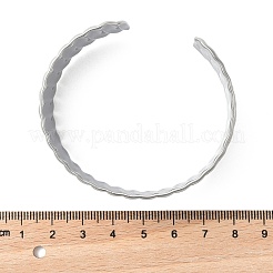 304 Stainless Steel Open Cuff Bangles for Women&nbsp;BJEW-Z086-02P