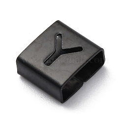 イオンプレーティング（IP）304ステンレススチールスクエアスライドチャーム  ブラック  文字y  9x8x4mm  穴：3.5x8.5mm&nbsp;STAS-L132-21Y-B