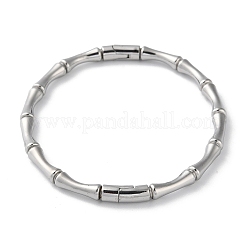 Rack Plating Brass Bamboo Stick Hinged Bangles&nbsp;BJEW-M039-06P