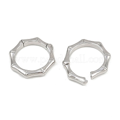 真鍮のツイスターの留め金  カドミウムフリー＆鉛フリー  八角形  プラチナ  21x21x3.5mm  内径：16mm&nbsp;KK-P323-12P
