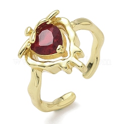 Brass Micro Pave Cubic Zirconia Cuff Rings&nbsp;RJEW-H256-15G