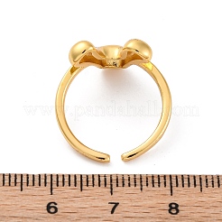 女性用304ステンレススチールオープンカフリング  文字L  18KGP本金メッキ  V字  13~14x7~15mm&nbsp;RJEW-M060-01G-22