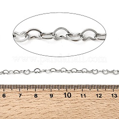 304ステンレススチールハートリンクチェーン  ハンダ付け  スプールで  ステンレス鋼色  リンク：3x4x0.4mm  約32.81フィート（10m）/ロール&nbsp;CHS-L033-06P