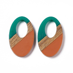 Opaque Resin & Walnut Wood Pendants&nbsp;RESI-M027-02B