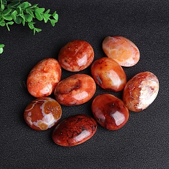 Natural Red Agate Oval Palm Stone Reiki Polished Healing Pocket Worry Stone&nbsp;PW-WG0D36A-01
