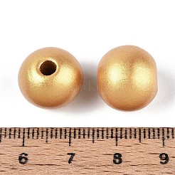 塗装天然木ビーズ  ラウンド  ミックスカラー  13~14x12.9mm  穴：2.8~3.5mm&nbsp;WOOD-T032-14mm-31