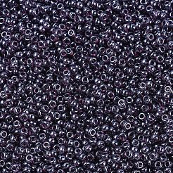 MIYUKIラウンドロカイユビーズ  日本製シードビーズ  11/0  （rr170)透明ダークスモーキーアメジスト光沢  2x1.3mm  穴：0.8mm  約50000個/ポンド&nbsp;SEED-G007-RR0170