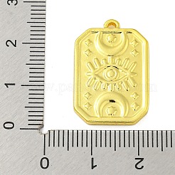 304ステンレスペンダント  目と月のチャームが付いた八角形の長方形  18KGP本金メッキ  24.5x16x2.5mm  穴：1.6mm&nbsp;STAS-Z085-16G