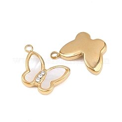 Natural Shell Butterfly Charms&nbsp;STAS-L022-571G