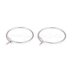 316l サージカルステンレススチール フープピアス金具  ワイングラスチャームのパーツ  ステンレス鋼色  21ゲージ  15x0.7mm&nbsp;STAS-G229-06P