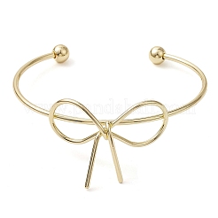 Bowknot Brass Cuff Bangles&nbsp;BJEW-D039-37C-G