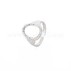 Non-Tarnish 304 Stainless Steel Open Oval Wide Cuff Ring for Women&nbsp;LS-RJEW-S405-167P
