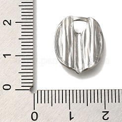 変色防止304ステンレススチールペンダント  オーバルチャーム  ステンレス鋼色  17x14.5x3mm  穴：3.5x3mm&nbsp;STAS-U031-06P